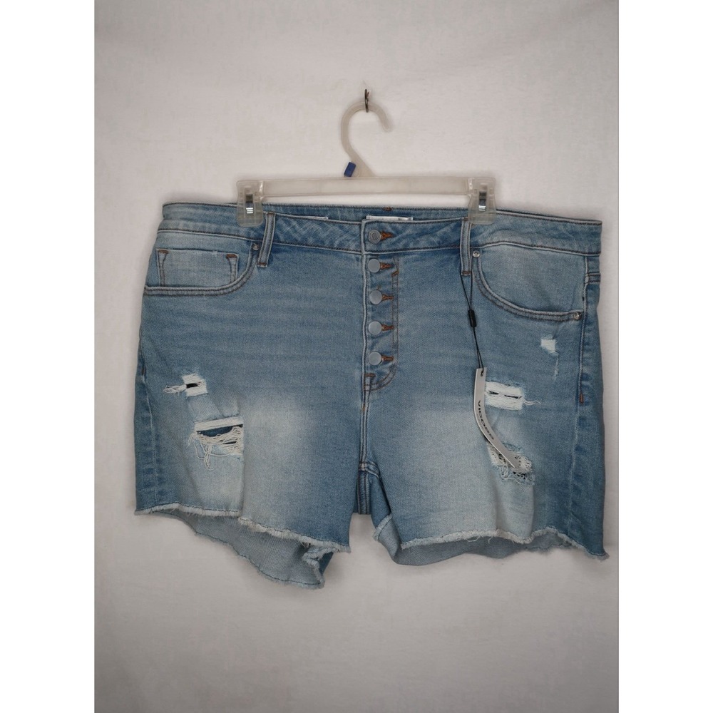 VIGOSS Ace Short Denim Cutoff Shorts Distressed Button Fly Women's Sz 18 NWT